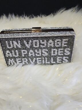 Silver and Rose Gold Crystal 'Un Voyage Au Pays Des Merveilles' Evening Clutch
